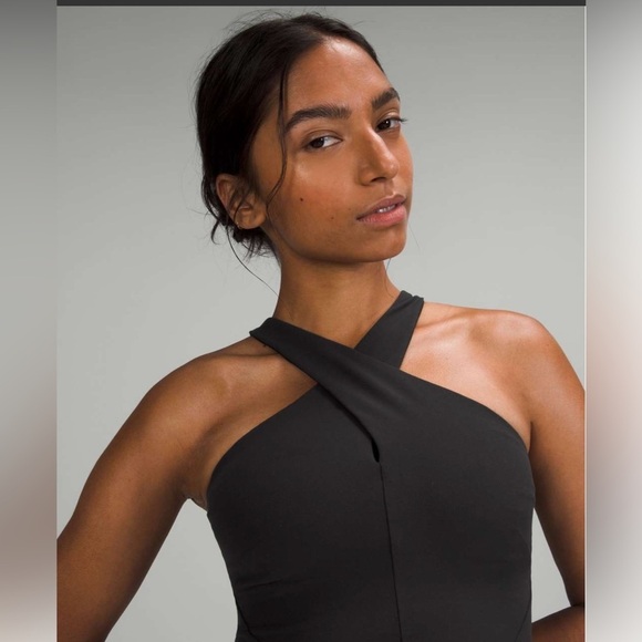 Lululemon Black Wrap-Front Longline Bra/Crop Top - Picture 1 of 5